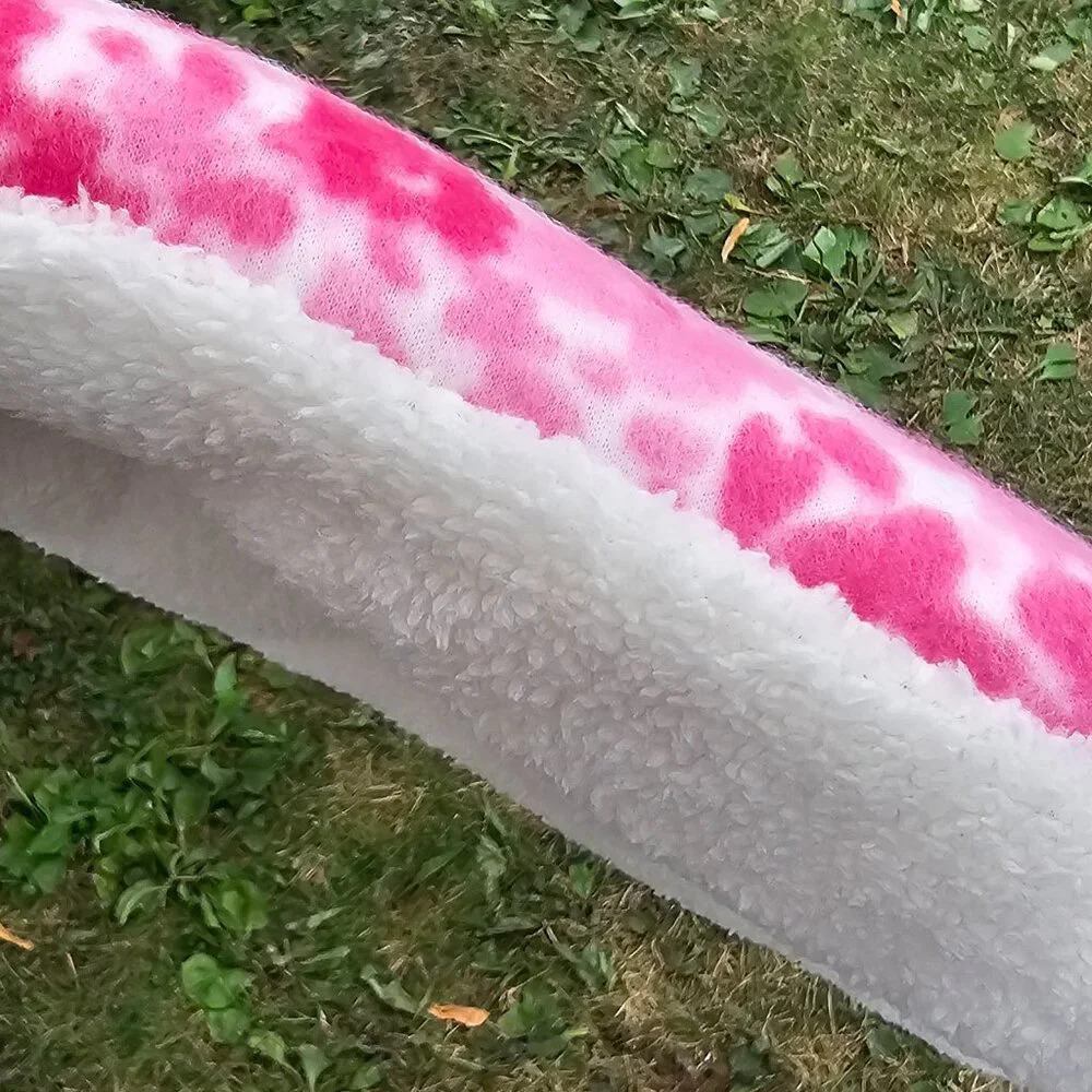 NEW! Pink White Floral Pet Bed - SMALL 6 layers, Fleece + Sherpa | Dog Puppy Cat